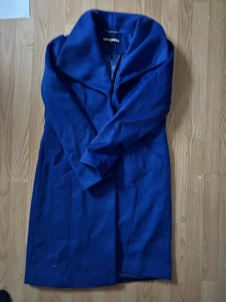 Karl Lagerfeld Paris Royal Blue Wool-Blend Coat – Size M