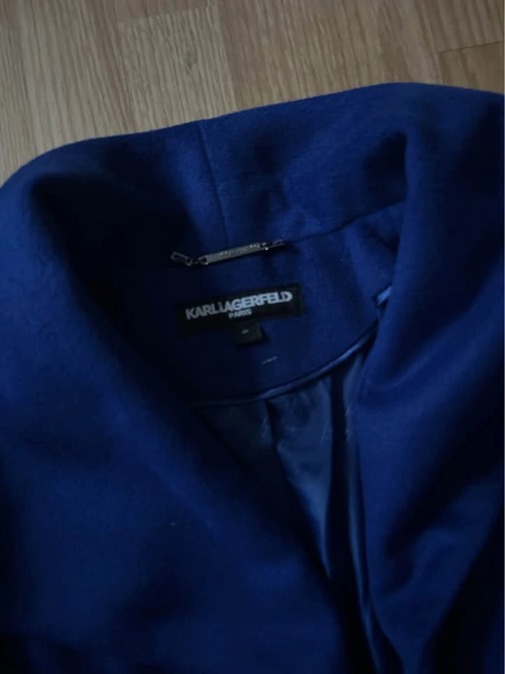Karl Lagerfeld Paris Royal Blue Wool-Blend Coat – Size M - photo 2