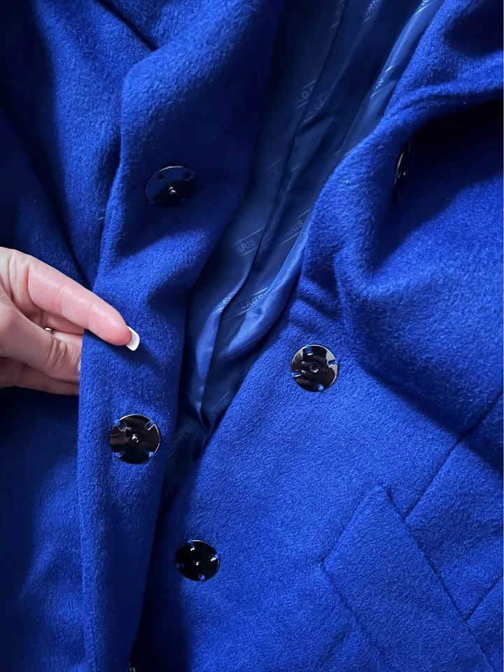 Karl Lagerfeld Paris Royal Blue Wool-Blend Coat – Size M - photo 3