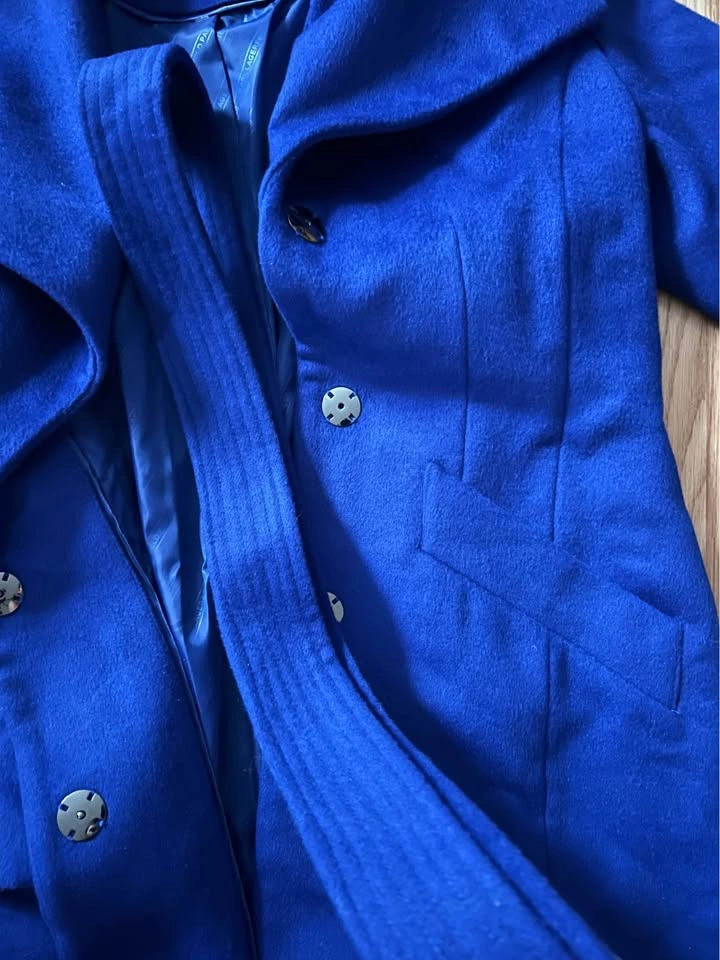 Karl Lagerfeld Paris Royal Blue Wool-Blend Coat – Size M - photo 4