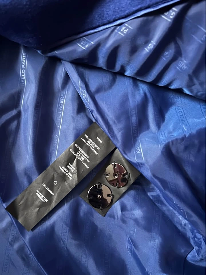 Karl Lagerfeld Paris Royal Blue Wool-Blend Coat – Size M - photo 5