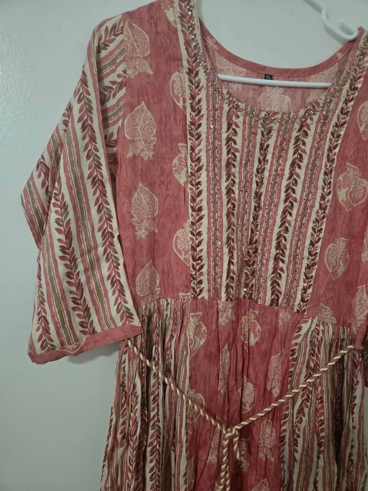 Pink Printed Anarkali Maxi Pakistani/ Indian Dress Size S - photo 2