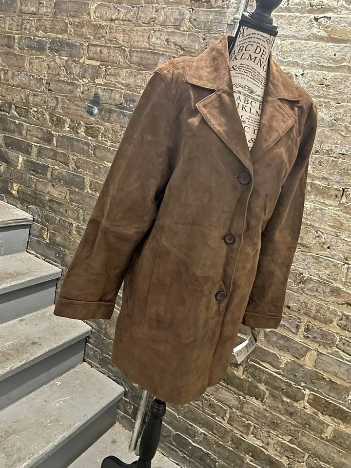 Gorgeous Ladies' Brushed Leather 3/4 Coat Sz 10