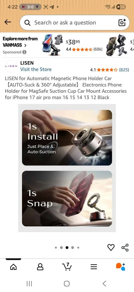 LISEN Automatic Magnetic Phone Holder for Car - photo 4