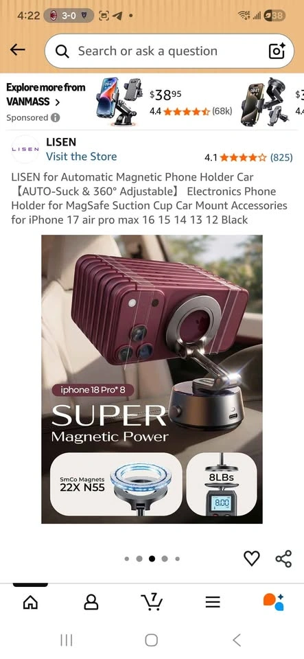 LISEN Automatic Magnetic Phone Holder for Car - photo 5
