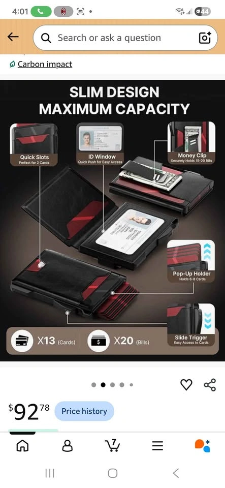Slim Pop-Up Wallet with Money Clip and RFID Blocking - photo 3