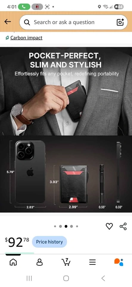 Slim Pop-Up Wallet with Money Clip and RFID Blocking - photo 4
