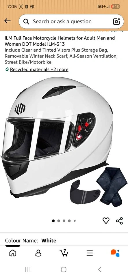 ILM Full Face Motorcycle Helmet ILM-313 size small