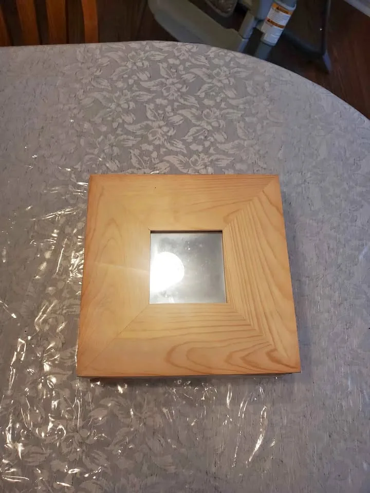 Square wooden frame with mirror thumbnail