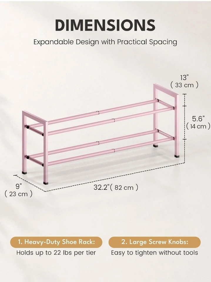 NEW- Expandable Shoe Rack, 18 33 in - photo 2