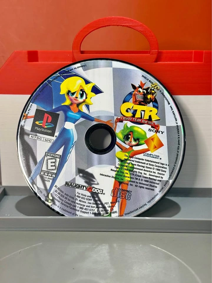 CTR: Crash Team Racing Black label (PlayStation, PS1, 1999) Disc