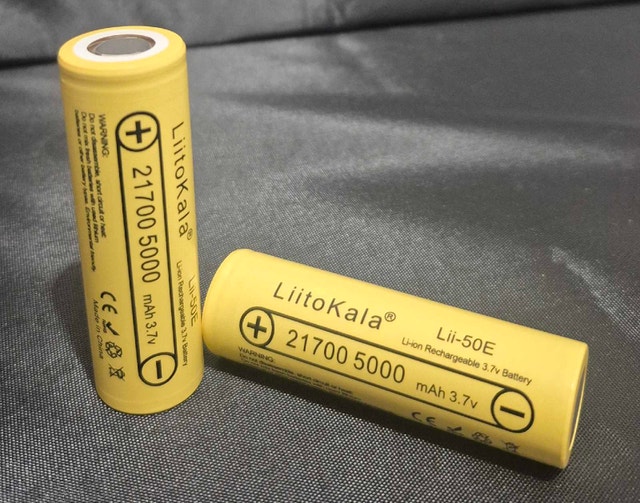 LiitoKala 4pc 21700 5000mAh 3.7V Batteries