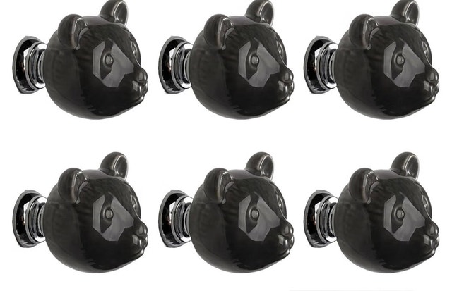 6 Cabinet Knobs-Bear