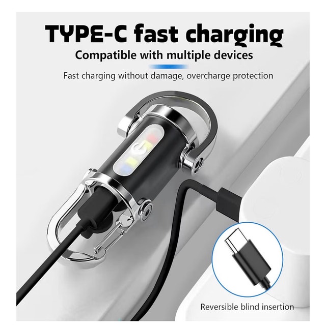 Mini Carabiner Keychain LED Flashlight - photo 3