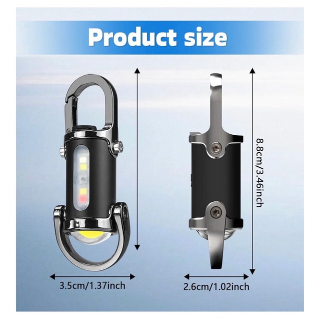 Mini Carabiner Keychain LED Flashlight - photo 4