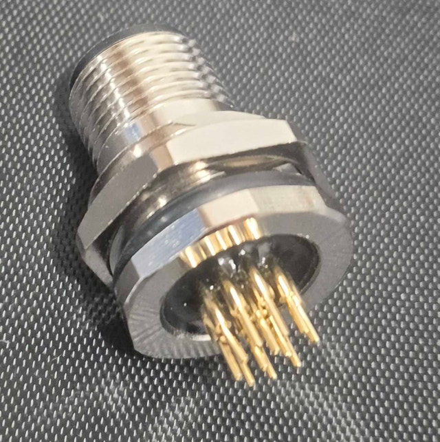 Elecbee M12 12-Pin Male Flush Type A-Code PCB Socket - photo 2