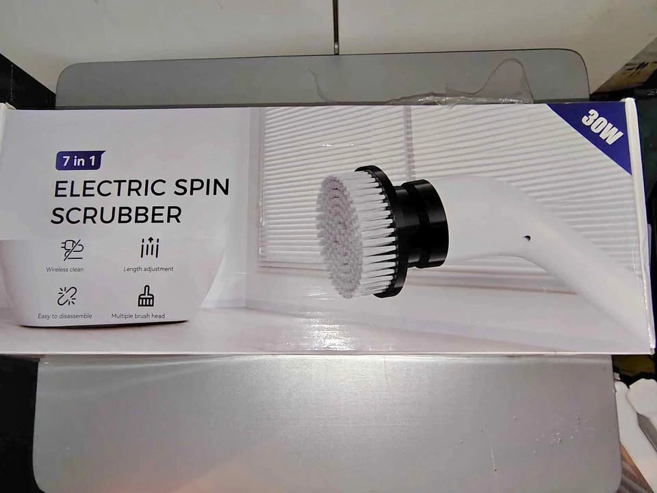 New Open Box 7-in-1 Electric Spin Scrubber - 30W Cordless Power