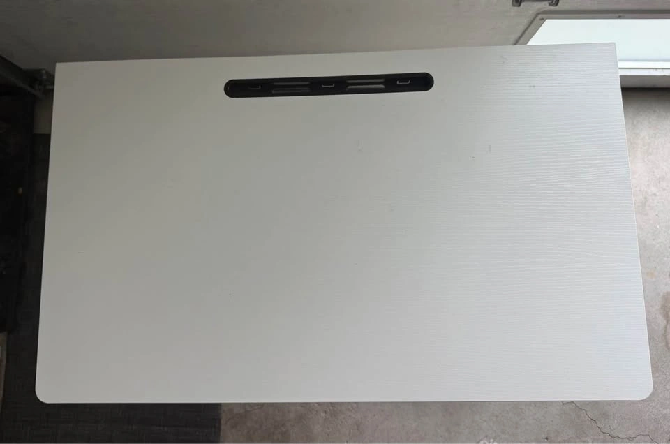 White Study / Office Desk with Lower Shelf - photo 2