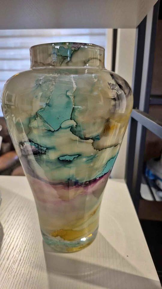 Modern Abstract Art Glass Vase - Colorful Decorative Vase