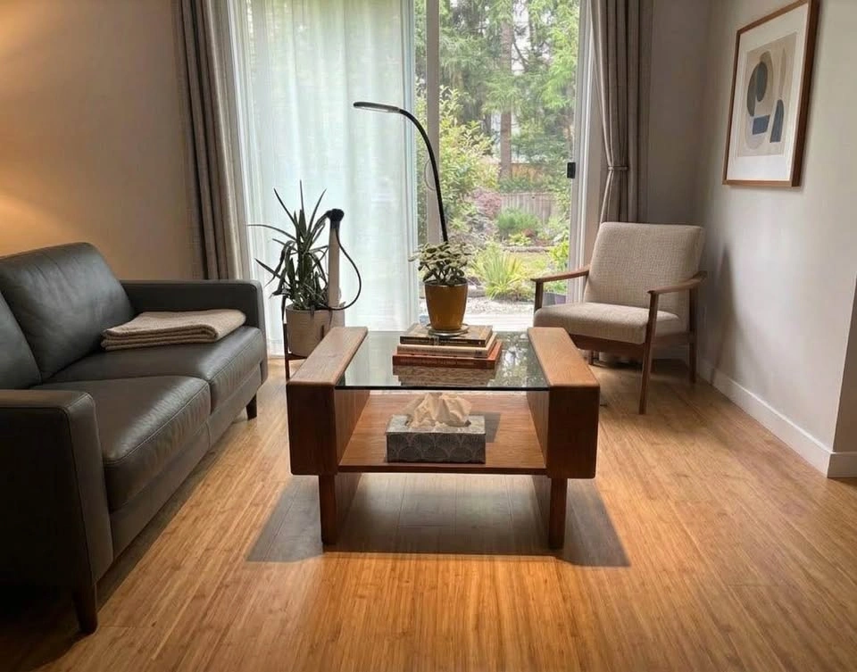 Mid-Century Modern Teak Side Table with Smoked Glass Top - photo 4