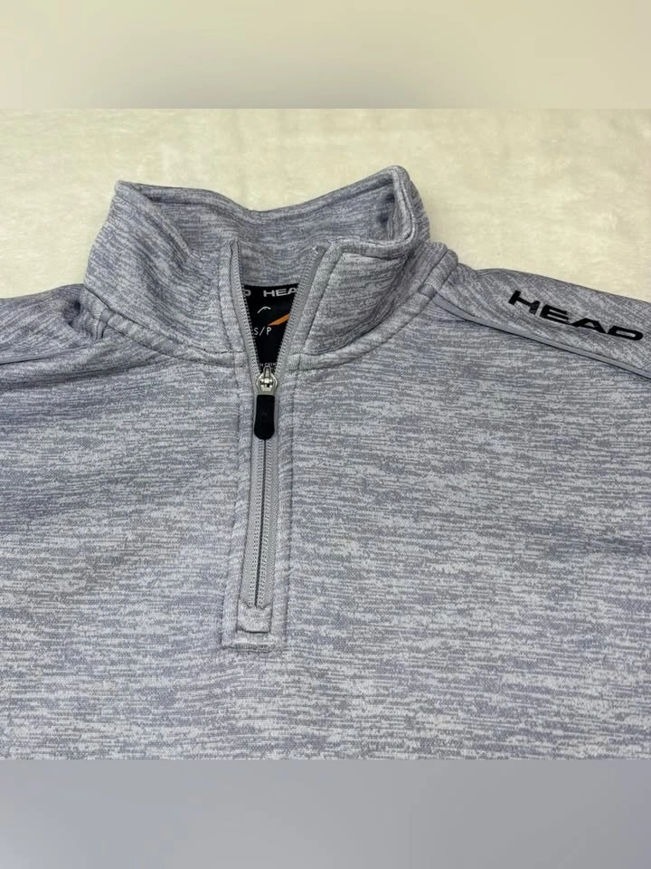 Head Heather Grey Quarter Zip Long Sleeve Athletic Top Mens S - photo 3