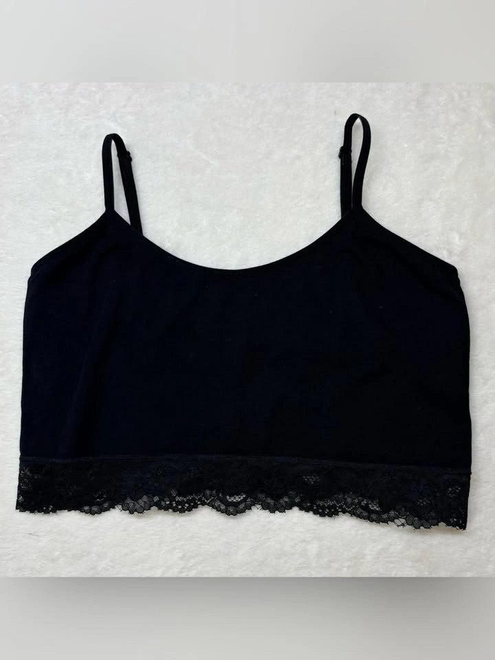 Primark Love To Lounge Crop Tops Black White Lace Shelf Bra - photo 4