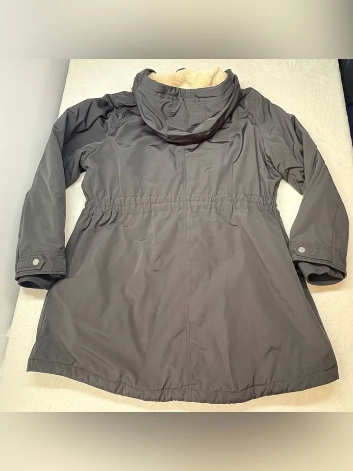Royal Matrix Black Winter Parka Hooded Plush Fleece Lined Coat - photo 3