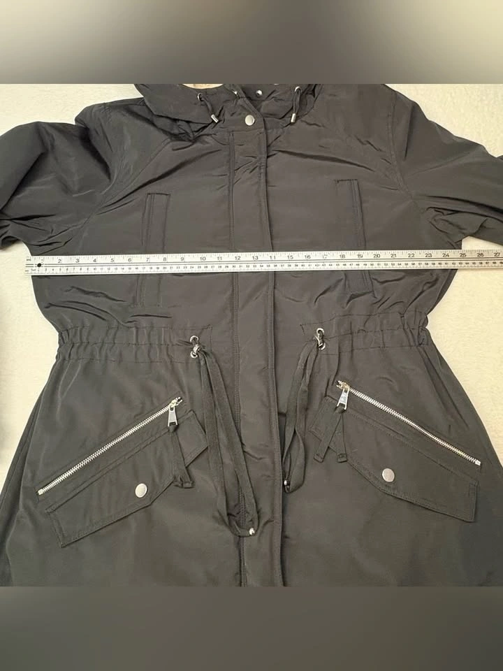 Royal Matrix Black Winter Parka Hooded Plush Fleece Lined Coat - photo 4