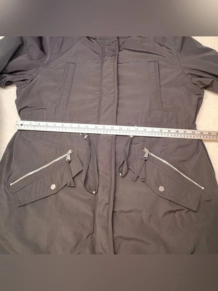 Royal Matrix Black Winter Parka Hooded Plush Fleece Lined Coat - photo 5