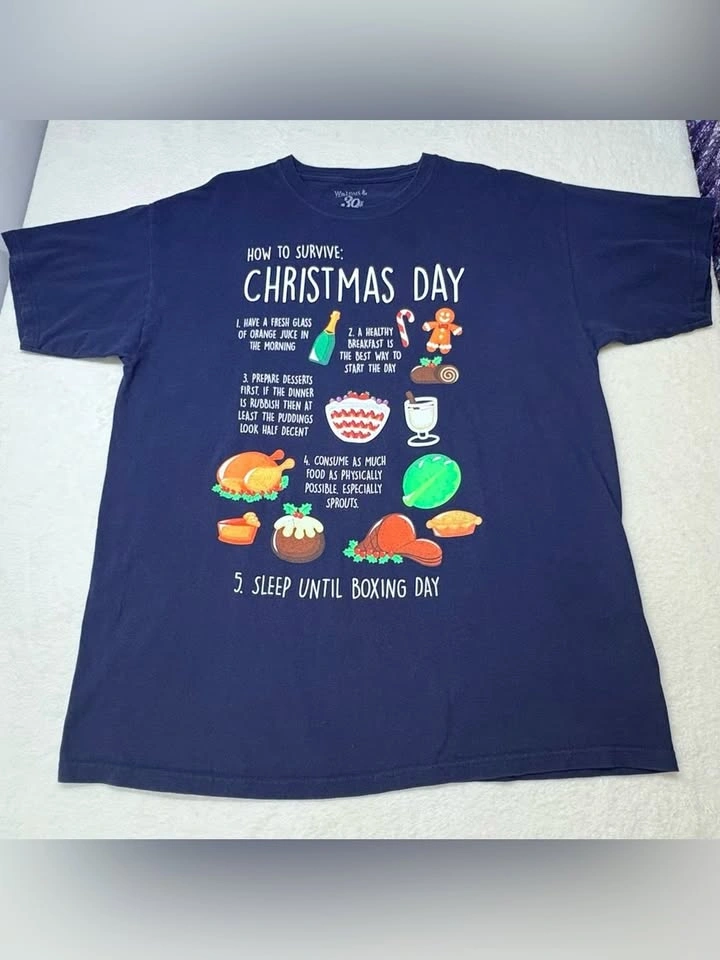 Walnut and 39th Christmas Day Graphic T Shirt Navy Blue XL - photo 2