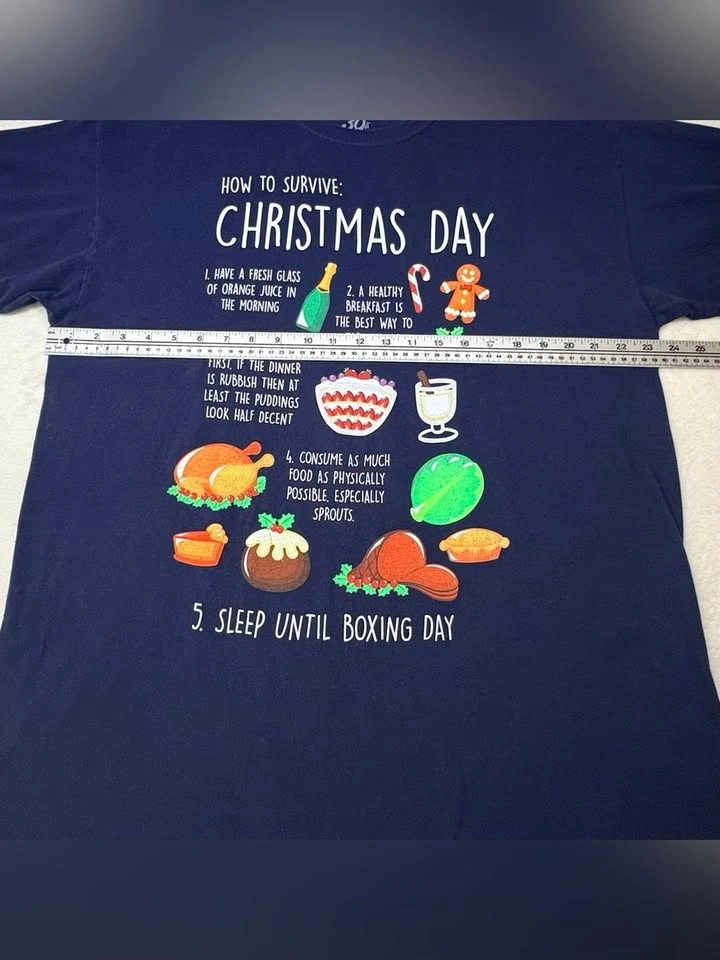Walnut and 39th Christmas Day Graphic T Shirt Navy Blue XL - photo 4