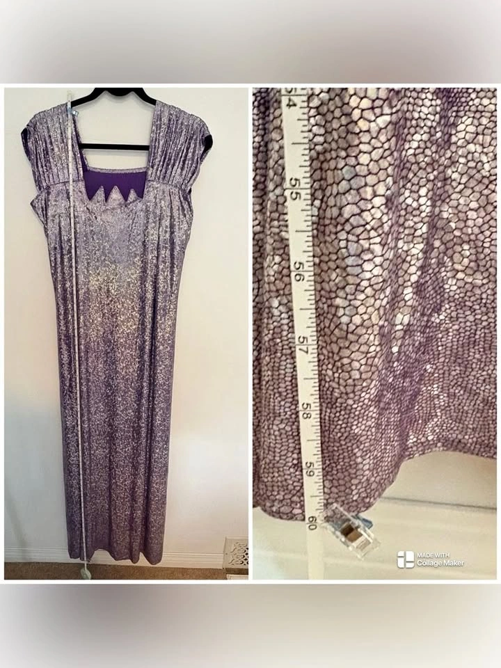 Homemade Purple Iridescent Costume Dress Mermaid Dragon Size M - photo 2