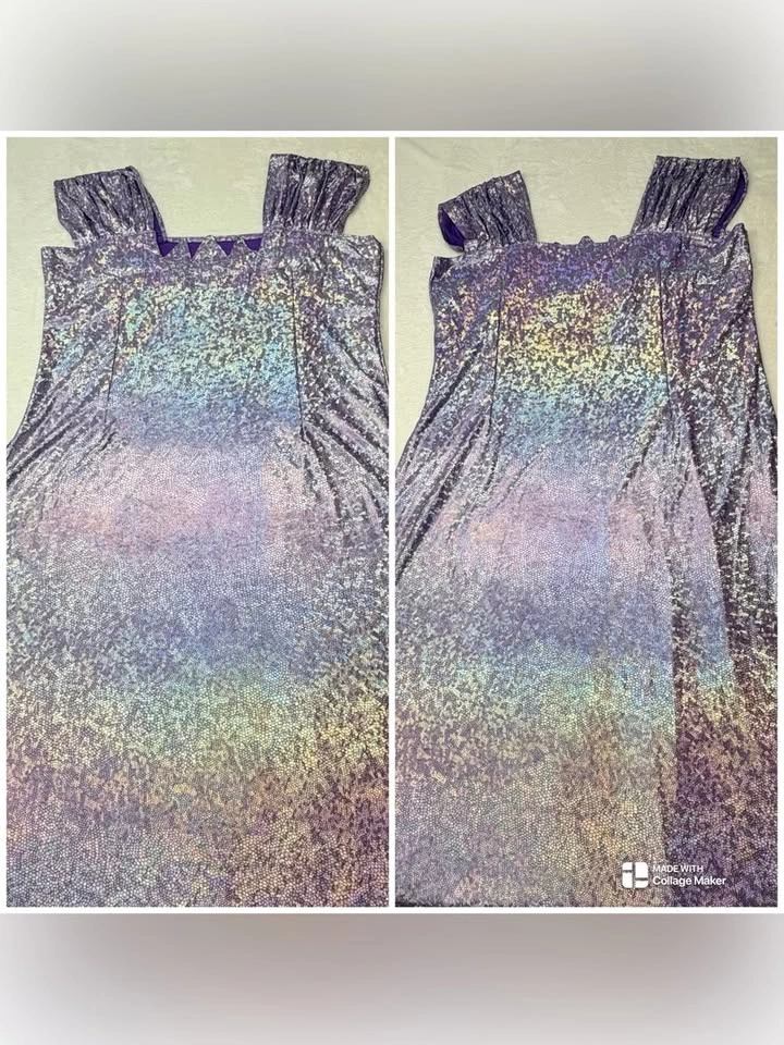 Homemade Purple Iridescent Costume Dress Mermaid Dragon Size M - photo 3