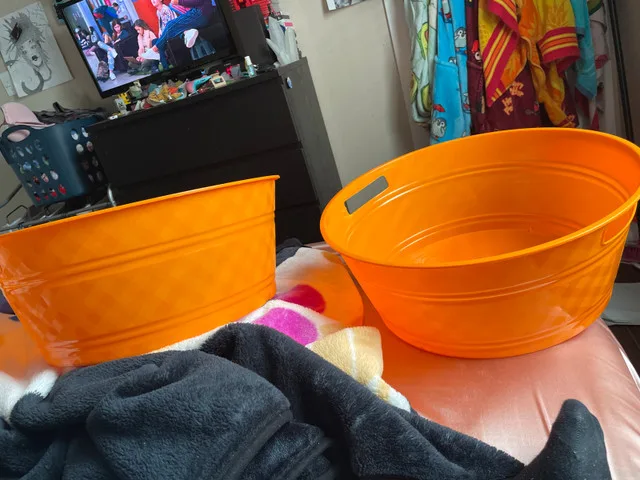 Dollar store, orange bucket Two thumbnail