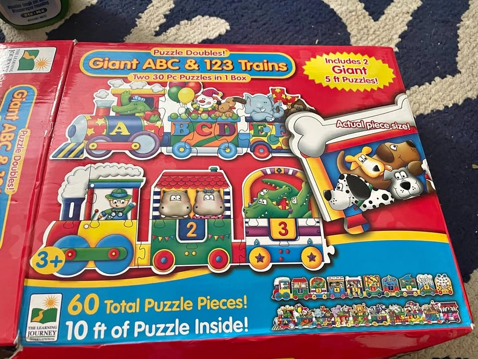 🏈The Learning Journey Giant ABC & 123 Trains Puzzle Doubles