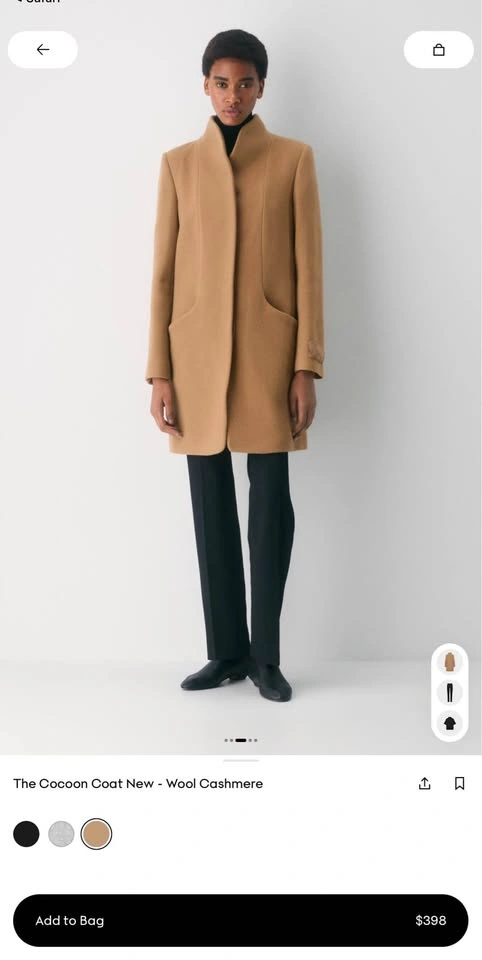 Aritzia Wilfred Cocoon Coat – Camel – Knee Length- Size L - photo 5