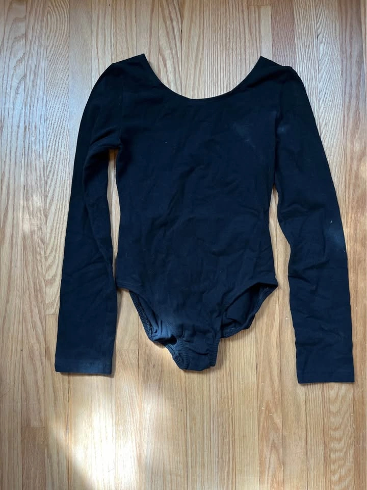 Kids Black Ballet Leotards and Pink Tights Set - size 10/12 - photo 2