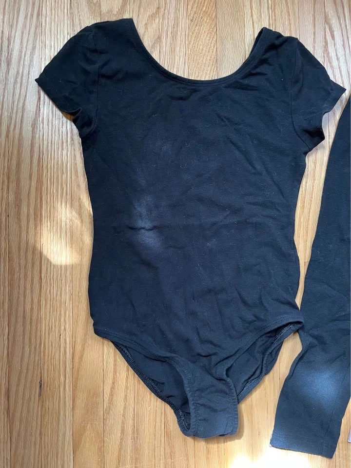 Kids Black Ballet Leotards and Pink Tights Set - size 10/12 - photo 4