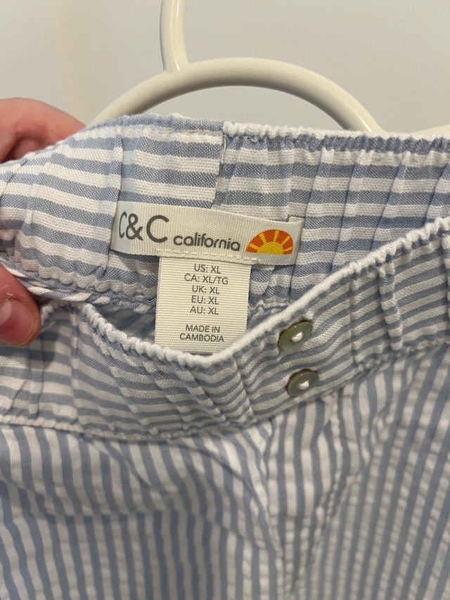 C&C California Blue and White Striped Pants - photo 3