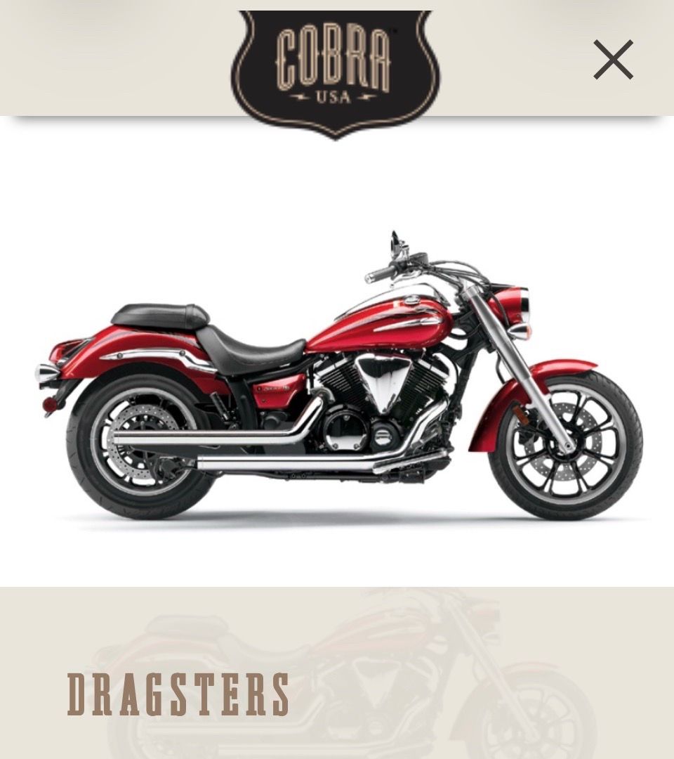 Cobra 2615T Dragsters 2-Into-2 Exhaust – Yamaha V-Star 950