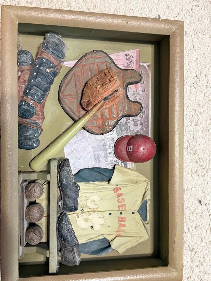 Vintage Baseball 3D Shadowbox Wall Art – Retro Sports Decor