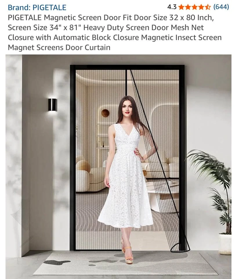 New- Heavy duty Magnetic Screen Door Mesh