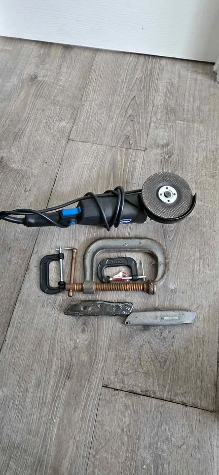 Angle Grinder, C-Clamps, and Utility Knives Set
