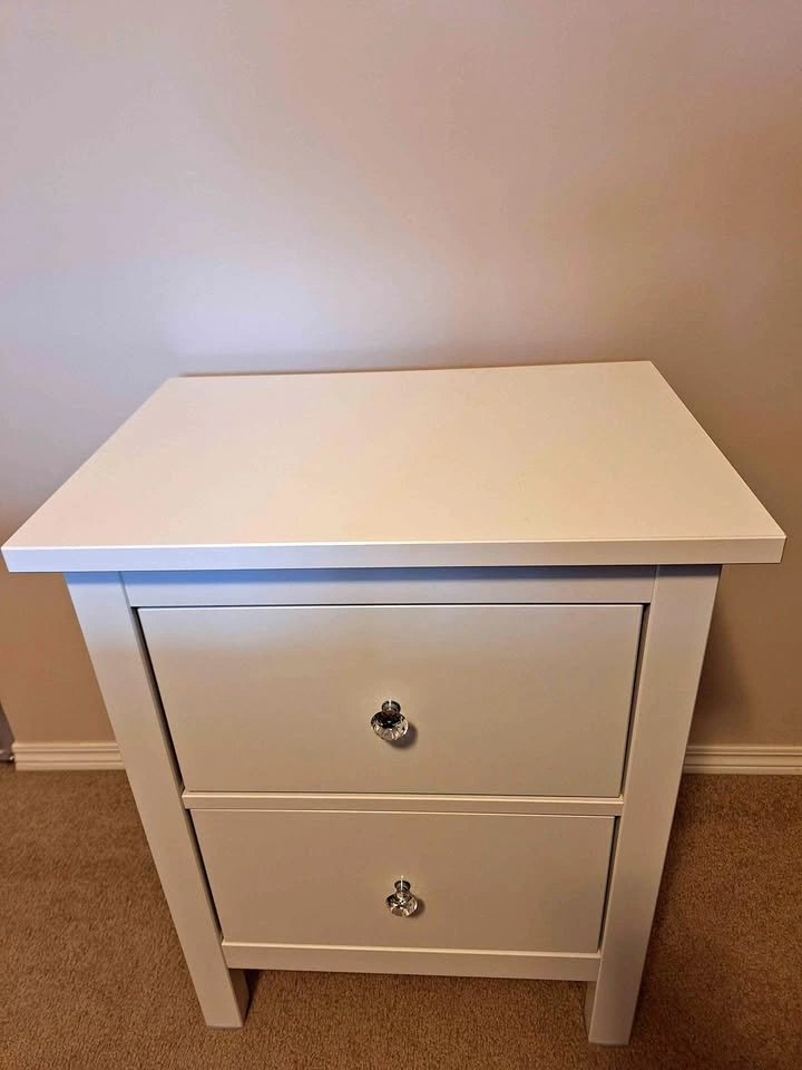 White IKEA HEMNES nightstand