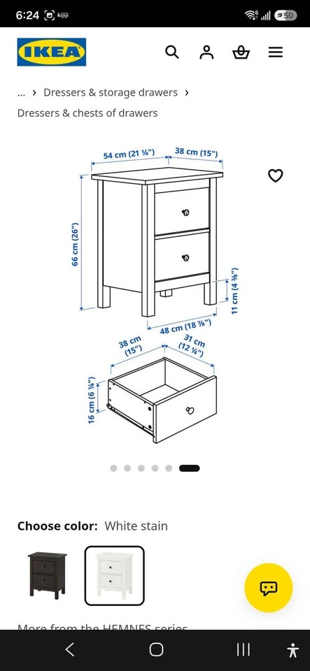 White IKEA HEMNES nightstand - photo 4