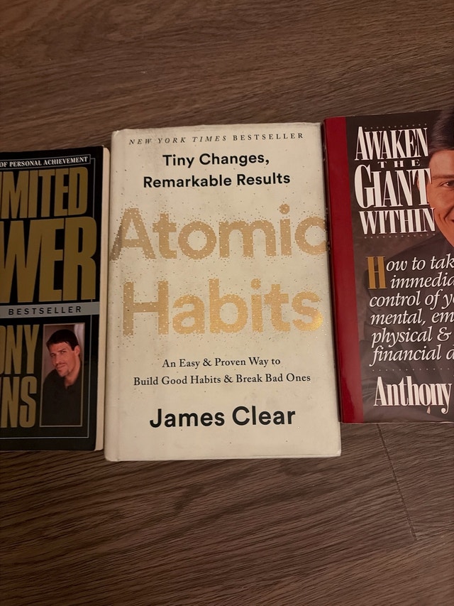 Productivity & Mindset Book Lot (Atomic Habits, Tony Robbins)