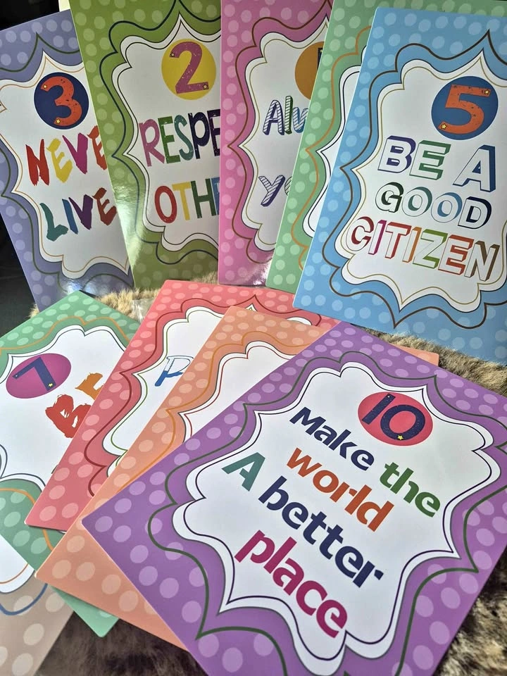 Set of 10 Educational Motivational Posters for Kids