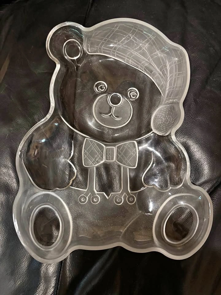 Vintage Mikasa Crystal "Holiday Bear" Serving Platter - 11.5"
