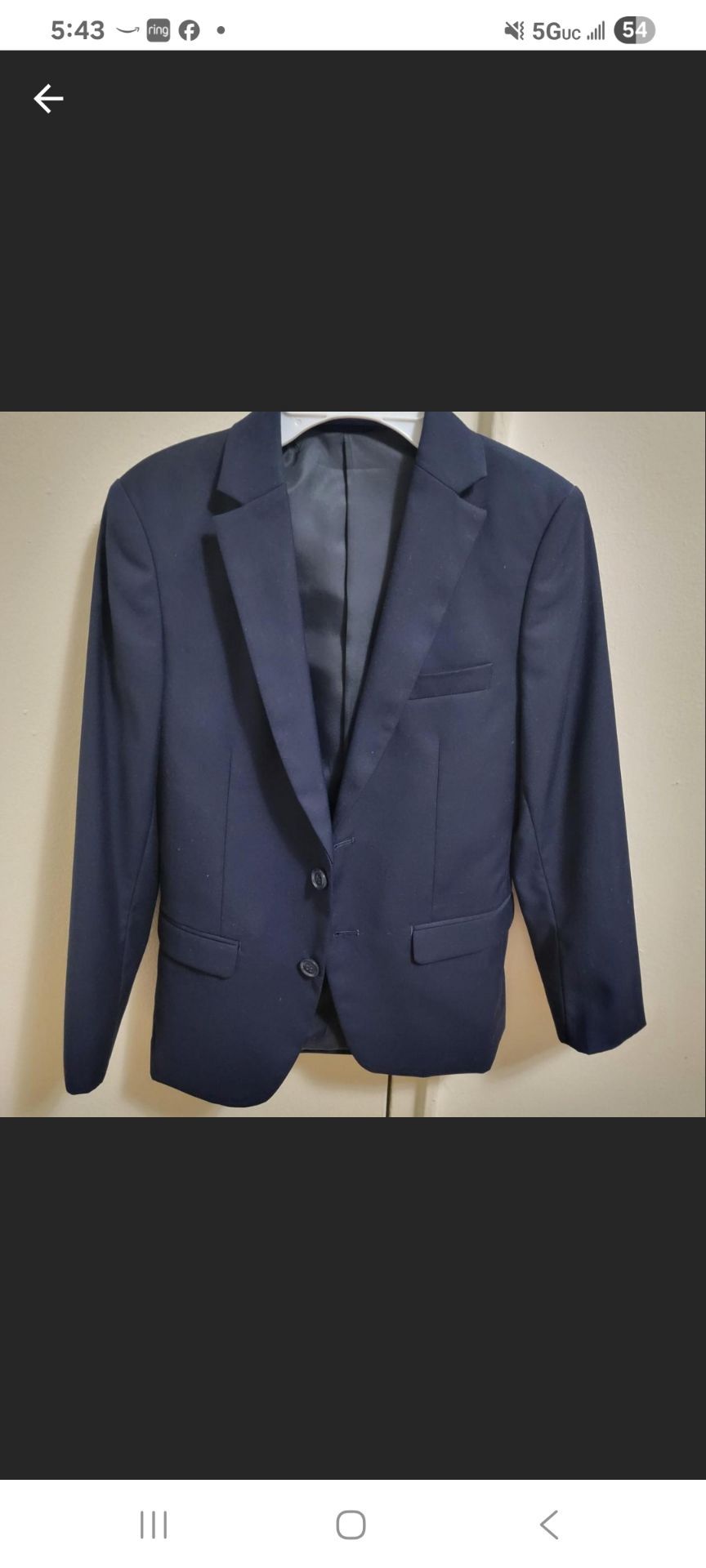 Navy Blue Two-Button Suit Blazer