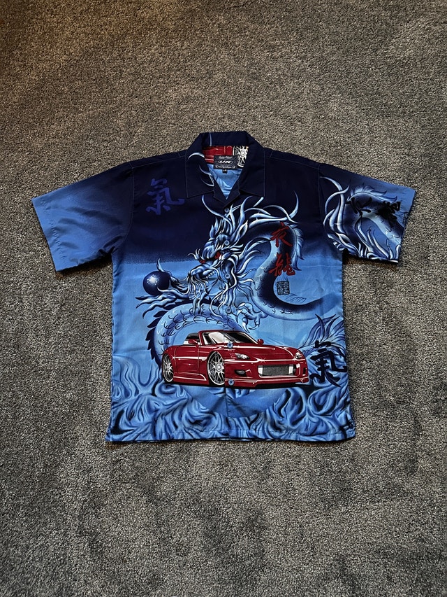 Y2K urban rags dragon button up shirt size XL - photo 2